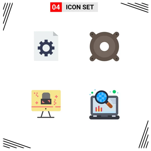 Set Commercial Flat Icons Pack Control Lock Devices Dmca Protection — Archivo Imágenes Vectoriales