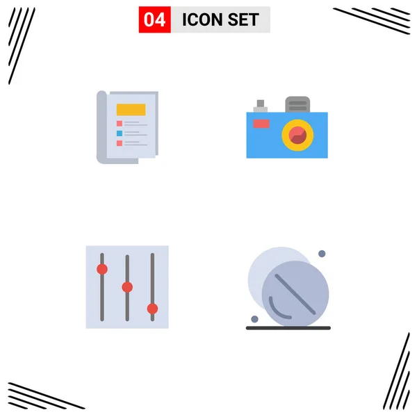 Pictogram Set Simple Flat Icons Book Health Report Design Medical — Stock Vector