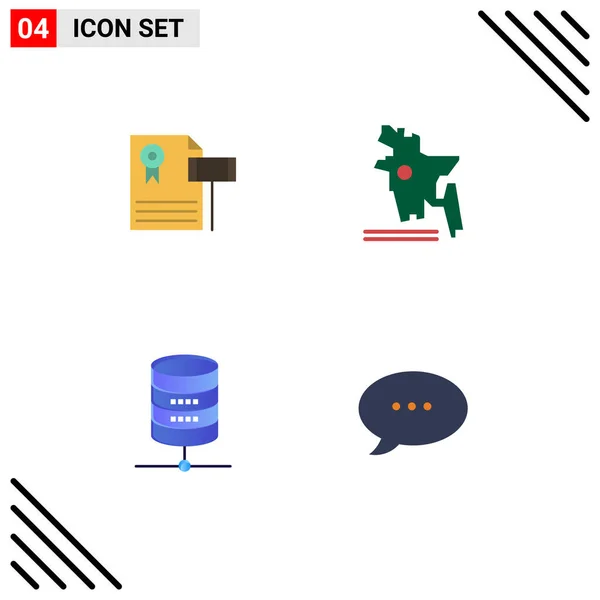 Skupina Plochých Ikon Značky Symboly Pro Aukci Server Štěrk Bangladéš — Stockový vektor