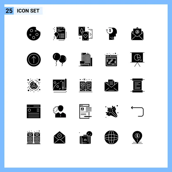 Modern Set Solid Glyphs Symbols Profile Costs Solution Avatar Tarot — Stock Vector