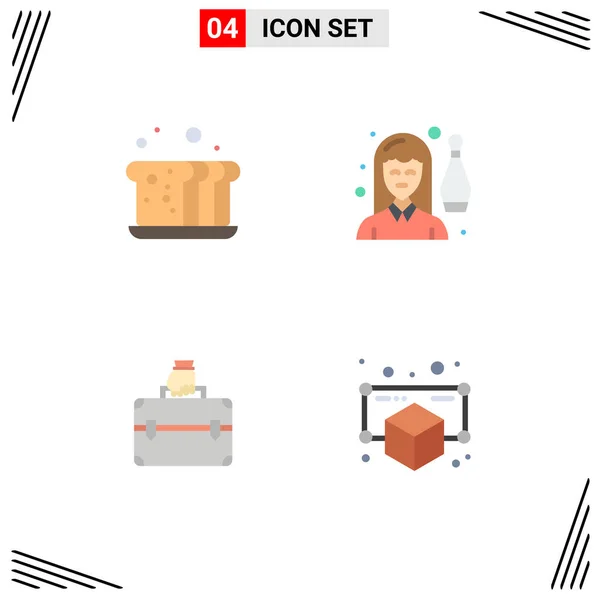 Stock Vector Icon Pack Line Signs Symbols Bakery Person Food — Stock Vector