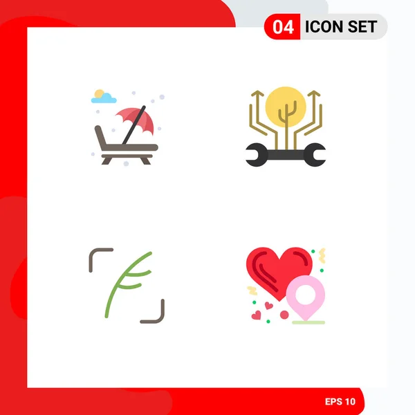 User Interface Pack Basic Flat Icons Sun Bed Hacking Ειδύλλιο — Διανυσματικό Αρχείο