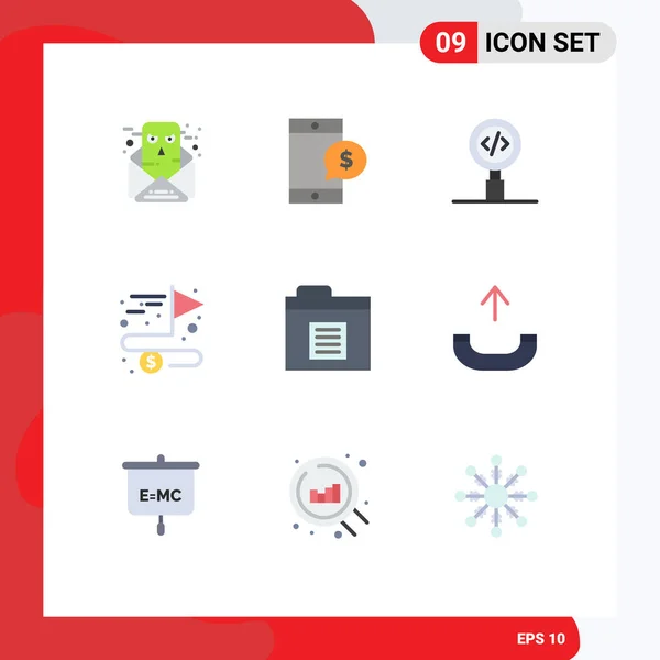 Creative Icons Modern Signs Sysymbols Document Complete Code Achieving Search — Vector de stock