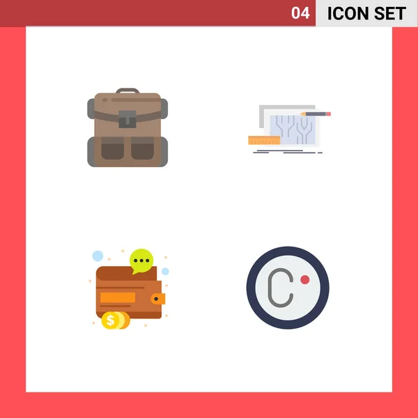 Creative Icons Modern Signs Sysymbols Travel Engineering Luggage Blueprint Finance — Vector de stock