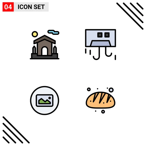 Icône Vectorielle Stock Paquet Signes Symboles Ligne Pour Maison Image — Image vectorielle