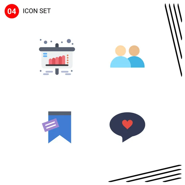 Group Modern Flat Icons Set Business Tag Sales User Text — Διανυσματικό Αρχείο