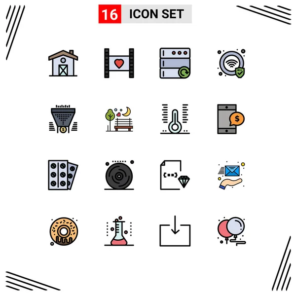 Universal Icon Symbols Group Modern Flat Color Filled Líneas Dólar — Vector de stock