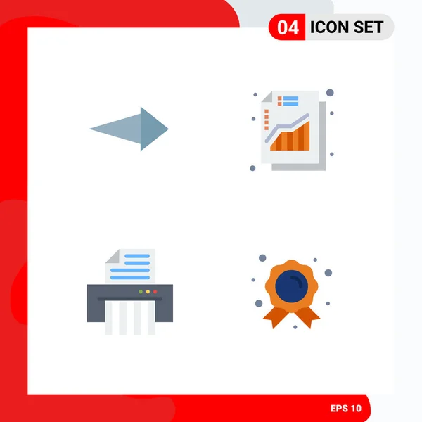 Mobile Interface Flat Icon Set Pictograms Arrow Shredder Increase Chart — Archivo Imágenes Vectoriales