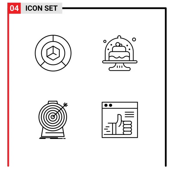 Thematic Vector Filledline Flat Colors Editable Symbols Analysis Dish Logistic — Stock Vector