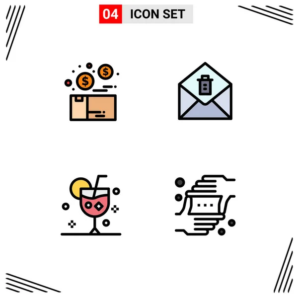 2014 Mobile Interface Filledline Flat Color Set Pictogram Gdle Cocktail — 스톡 벡터