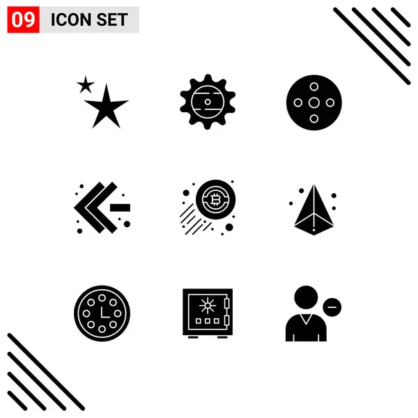 Stock Vector Icon Pack Mit Zeilenzeichen Und Symbolen Für Wirtschaft — Stockvektor