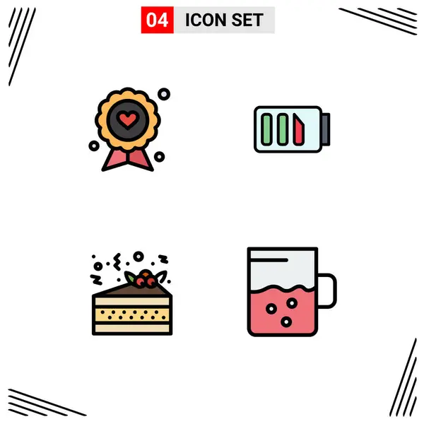 Universal Icon Symbols Group Modern Filledline Flat Colors Badge Night — 스톡 벡터