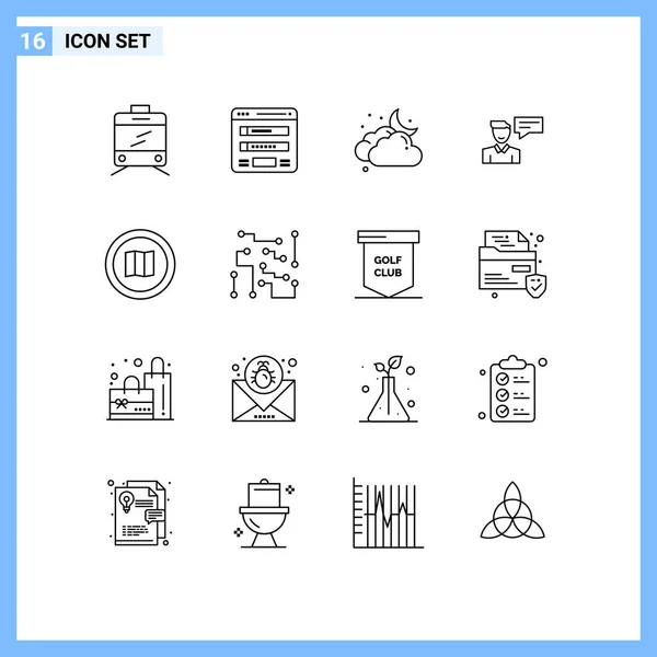 Stock Vector Icon Pack Line Signs Symbols Google Conversation Cloudy — Stock Vector