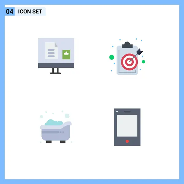 Universal Flat Icons Set Web Mobile Applications Target Learning Clipboard — Vetor de Stock