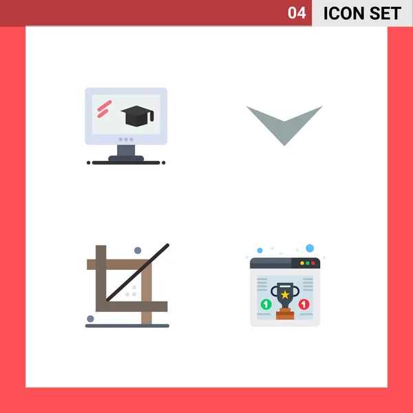 Conjunto Icones Modernos Símbolos Sinais Para Educação Desenvolvimento Seta Codificação —  Vetores de Stock