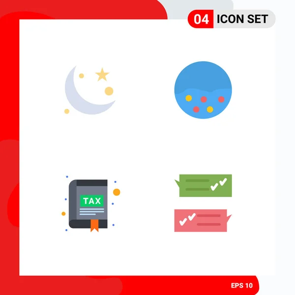Set Commercial Flat Icons Pack Crescent Skin Protection Muslim Skin — Stock Vector