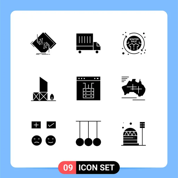 Modern Set Solid Glyphs Symbols Security Lifeguard Casual Beach Sale — Stock Vector