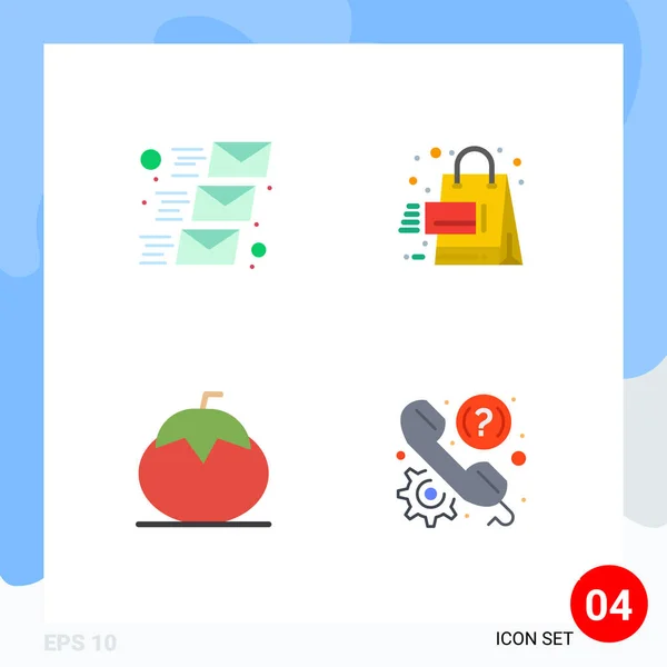 User Interface Pack Basic Flat Icons Email Fruit Email Message — Vector de stock