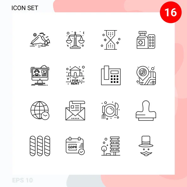 상업용 아웃렛 튜토리얼 의약품 Editable Vector Design Elements — 스톡 벡터