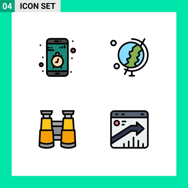 Universal Icon Symbols Group Modern Filledline Flat Colors App Search — Stock Vector