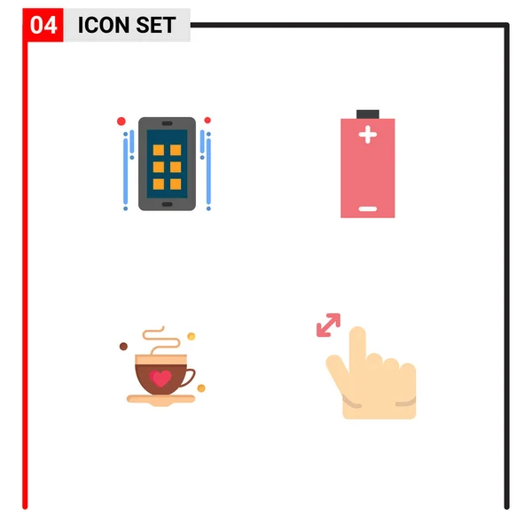 Flat Icon Pack Van Universele Symbolen Van Marketing Koffie Reclame — Stockvector
