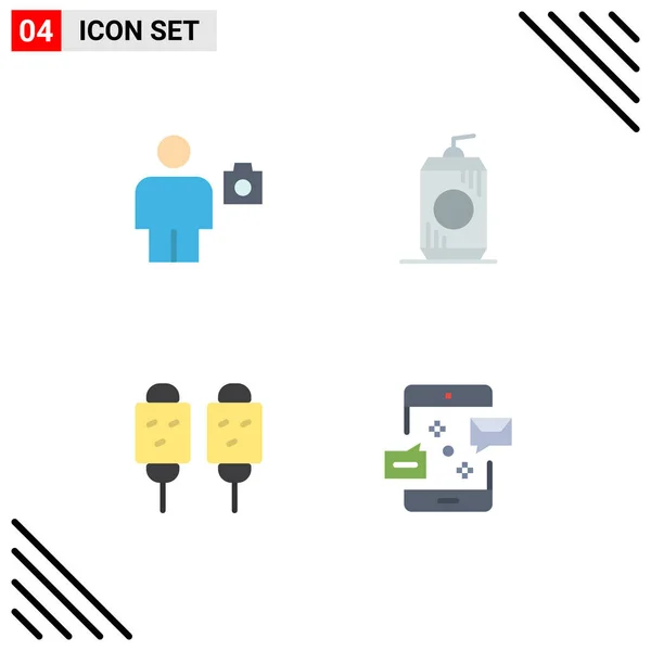 Universal Flat Icon Signs Symbole Für Avatar Mais Mensch Cola — Stockvektor