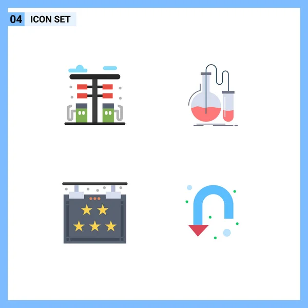 Creative Icons Modern Signs Symbols City Test Gas Chemistry Hotel — Stock Vector