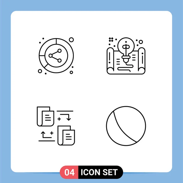 Theematic Vector Filledline Flat Colors Editable Symbols Analysis Idea Lead — Wektor stockowy