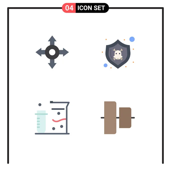 Pictogram Set Simple Flat Icons Directions Align Security Flasks Vertical — Stock Vector