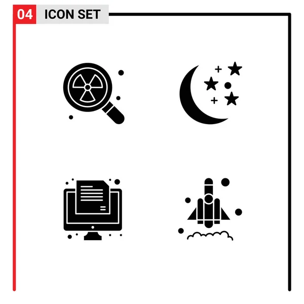 Stock Vector Icon Pack Van Line Signs Symbolen Voor Nucleaire — Stockvector