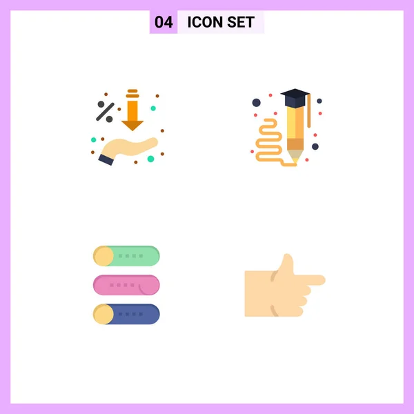 Benutzeroberfläche Flaches Icon Pack Moderner Zeichen Und Symbole Für Pfeile — Stockvektor