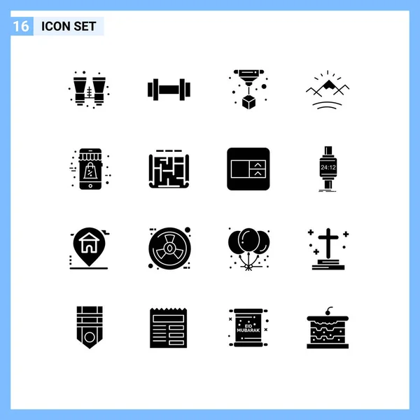 Creative Icons Современные Знаки Символы Мобильного Шопинга Печати Канадского Речного — стоковый вектор