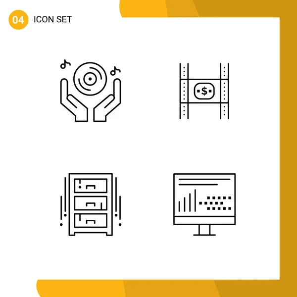 Universal Icon Symbols Gruppe Von Modern Filledline Flache Farben Für — Stockvektor