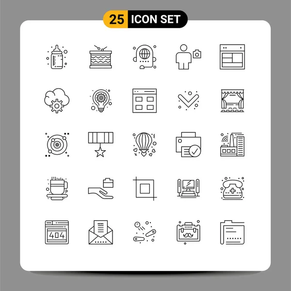 Set Modern Icons Symbols Signs Human Body Avatar Discussion Editable — Stock Vector