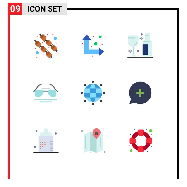 Universal Icon Symbols Group Modern Flat Colors Add Globo Festa — Vetor de Stock