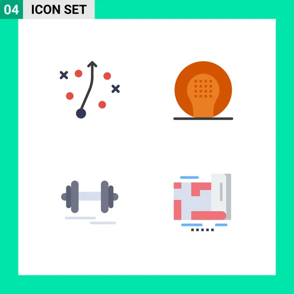 Universal Flat Icon Signs Symbols Management Fitness Activities Game Motivation — Stock Vector