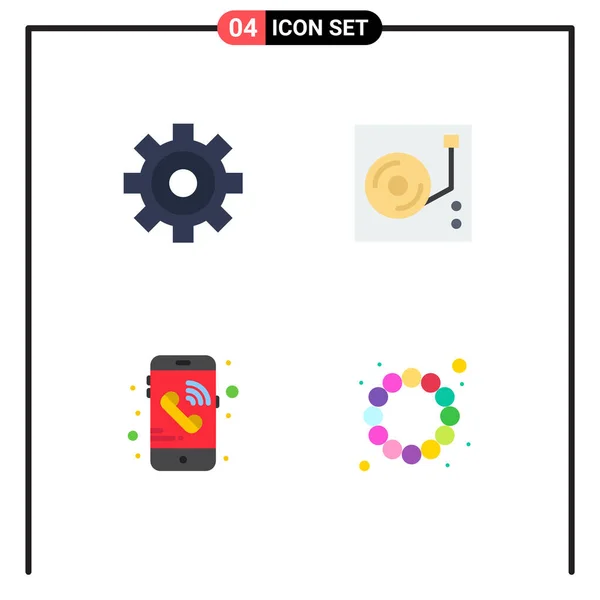 User Interface Flat Icon Pack Modern Signs Symbols Cogwheels Carnival — Stockový vektor