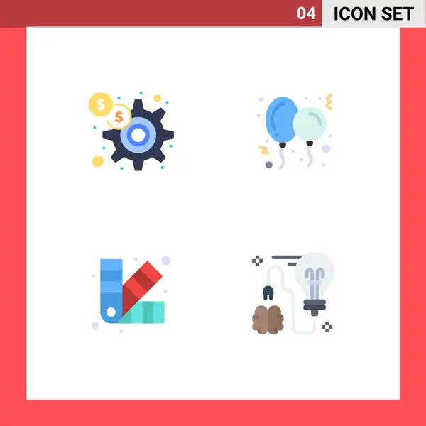 Universal Flat Icons Set Web Mobile Applications Dollar Development Marketing — 스톡 벡터