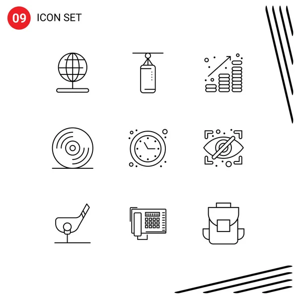 Stock Vector Icon Pack Line Signs Symbols Optimization Music Coin — 스톡 벡터