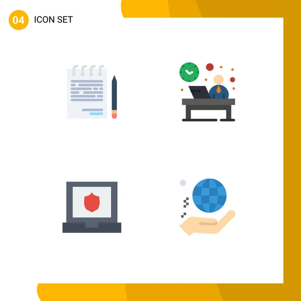 Flat Icon Pack Universal Σύμβολα Επιχειρήσεων Reception List Front Security — Διανυσματικό Αρχείο