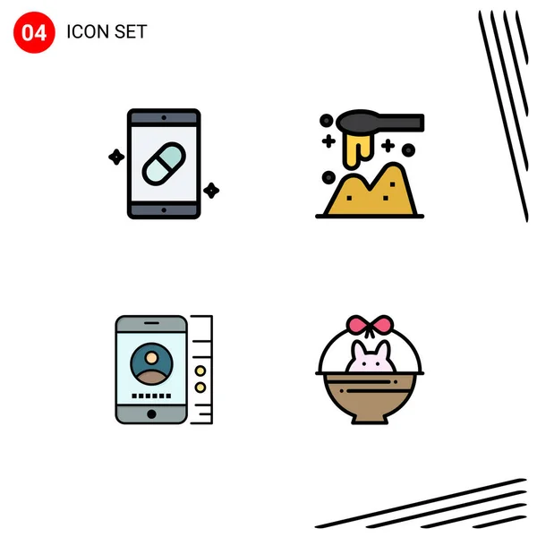 Set Modern Icons Tanda Tanda Untuk Mobile Lmobile Medicine Scoop - Stok Vektor