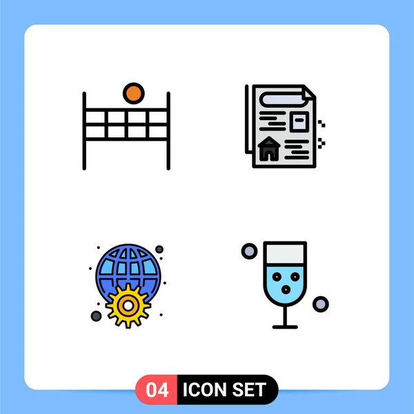 Interface Utilisateur Filledline Flat Color Pack Modern Signs Symbols Ball — Image vectorielle