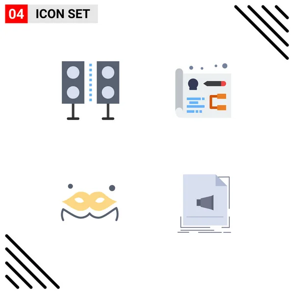 Stock Vector Icon Pack Line Signs Symbols Devices Mask Speaker — 스톡 벡터