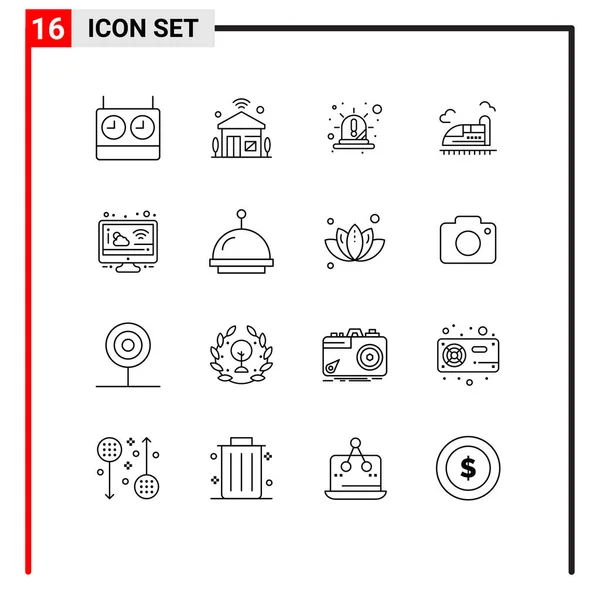 现代16个分隔符和符号集 可编辑向量设计元素 — 图库矢量图片