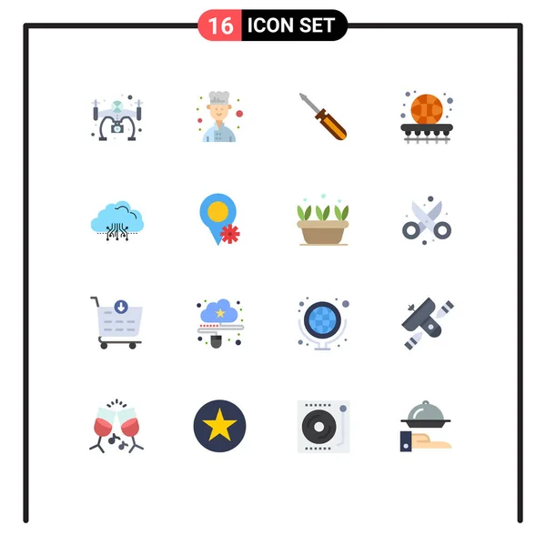 Creative Icons Modern Signs Symbols Computing Learning Tool Game Basket — Stock Vector