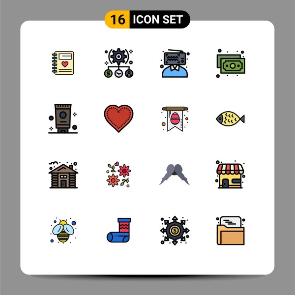 Universal Icon Symbols Group Modern Flat Color Linhas Preenchimento Banheiro —  Vetores de Stock