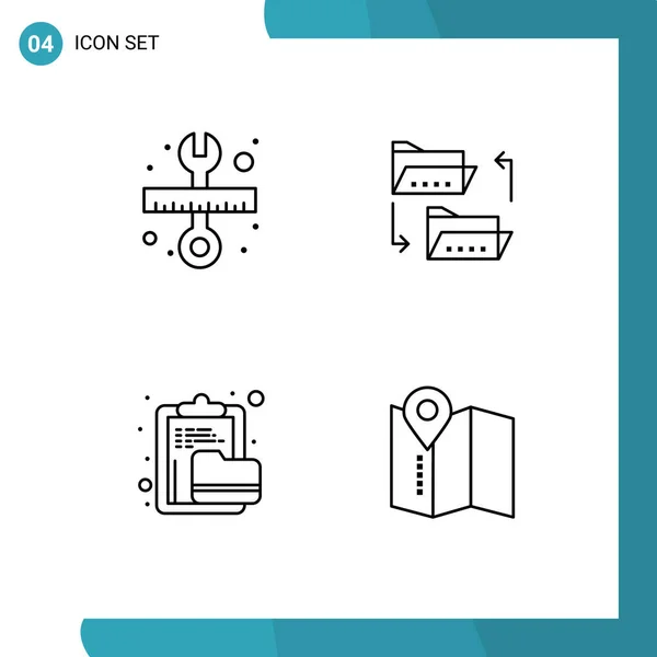 Conjunto Vetor Filledline Flat Colors Grid Para Reparo Arquivo Escala —  Vetores de Stock