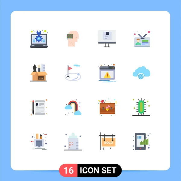 Stock Vector Icon Pack Sinais Linha Símbolos Para Cartão Identificação — Vetor de Stock