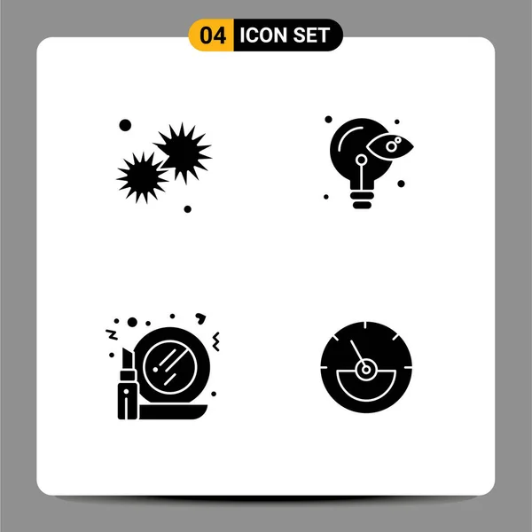 Stock Vector Icon Pack Mit Linienzeichen Und Symbolen Für Sonne — Stockvektor