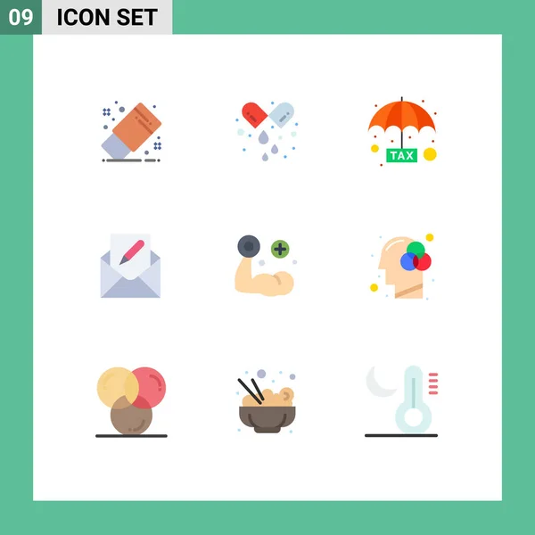 Universal Icon Symbols Group Modern Flat Colors Fitness Envelope Evasion — Vettoriale Stock